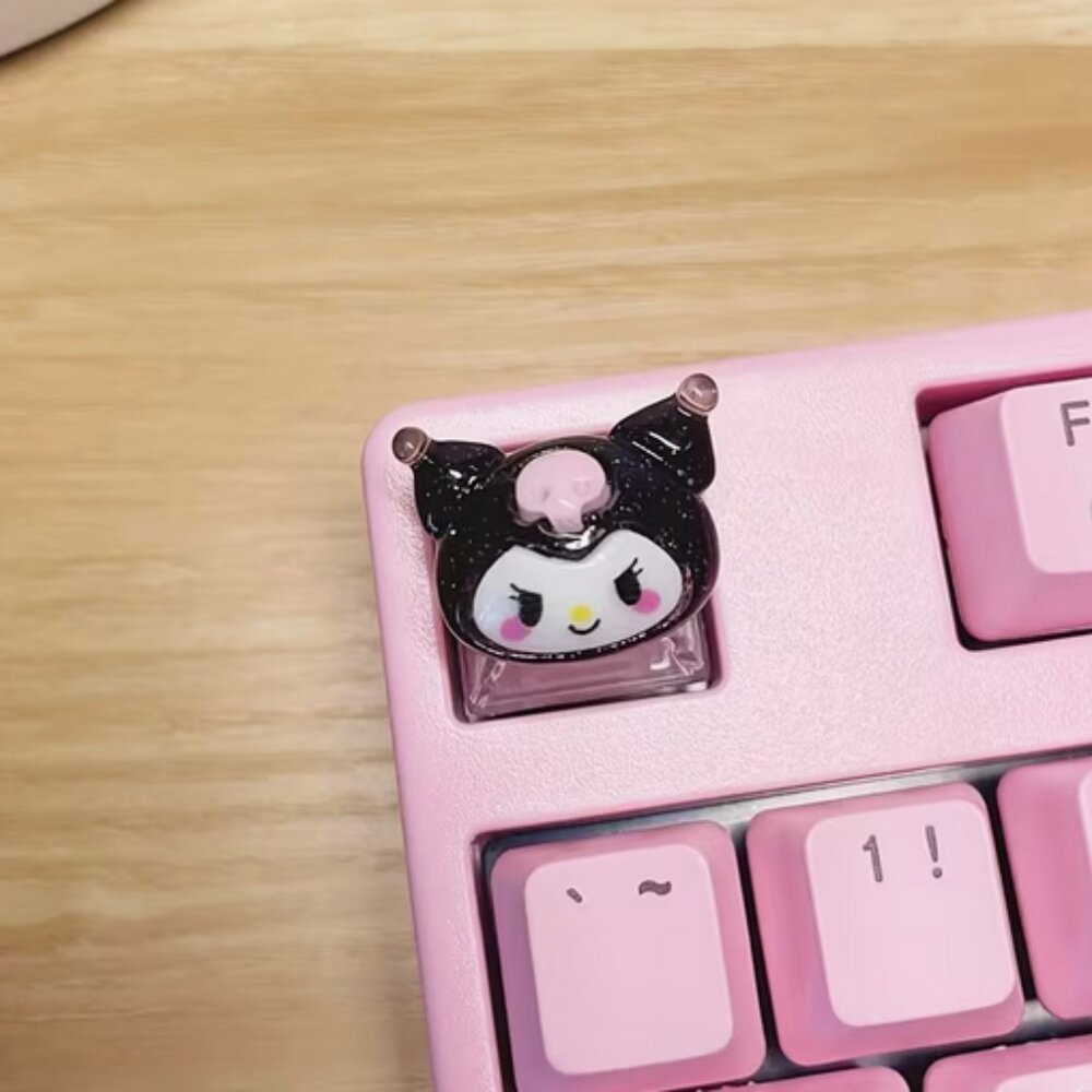 Cute Sanrio Kuromi Theme Keycap Translucent Base - OEM Mechanical Keyboard
